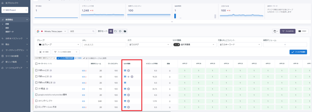 SERP要素の強調スニペット内ブルーアイコン